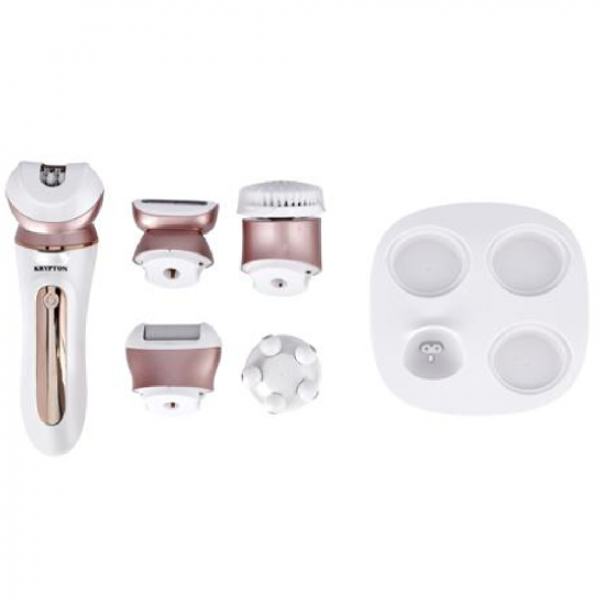 طقم تجميل متعدد الوظائف 6 في 1 قابل للشحن مع كابل يو اس بي ، ابيض - KNLS5407 طقم تجميل متعدد الوظائف 6 في 1 قابل للشحن مع كابل يو اس بي ، ابيض - KNLS5407