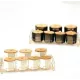 طقم علب بهارات سيراميك فاخر مذهب 7 قطع بستاند ذهبي