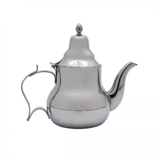 ابريق شاهي مغربي ستيل بشكل عصري بسعة ١ لتر فضي ابريق شاهي مغربي ستيل بشكل عصري بسعة ١ لتر فضي