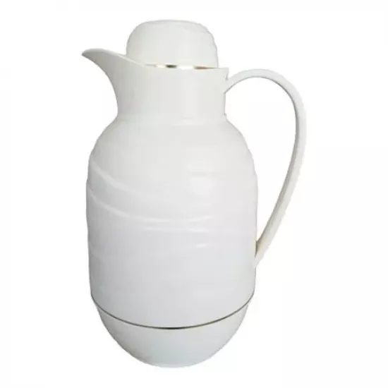 ترمس شاهي و قهوة عربية 1 لتر برسوم متموجة باللون البيج