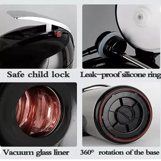 ترمس قهوة و شاي من كريبتون 3.5 لتر ستيل ,فضي اسود ترمس قهوة و شاي من كريبتون 3.5 لتر ستيل ,فضي اسود