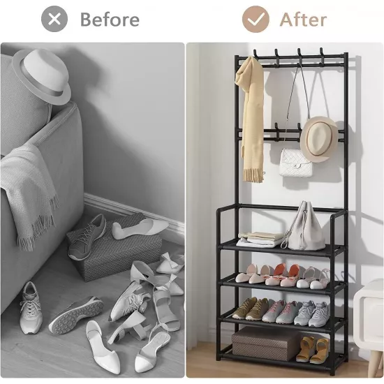  منظم تخزين المدخل مع 8 خطافات لغرفة المعيشة ، غرفة النوم 