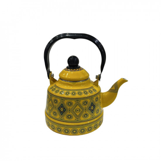 براد شاي بنقوشات عسيريه تراثيه باللون الاصفر 1.1 لتر براد شاي بنقوشات عسيريه تراثيه باللون الاصفر 1.1 لتر