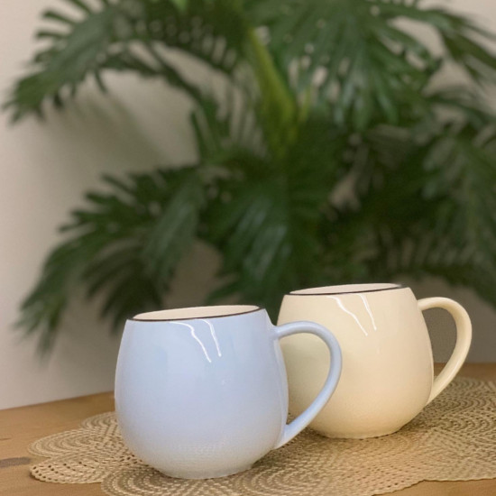 كوب قهوه سيراميك دائري بلونين مختلفة