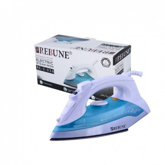 مكواة ملابس بخار من ريبون باللون الابيض والازرق