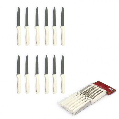 طقم سكاكين فاكهة السيف طقم 12 حبة لون ابيض طقم سكاكين فاكهة السيف طقم 12 حبة لون ابيض