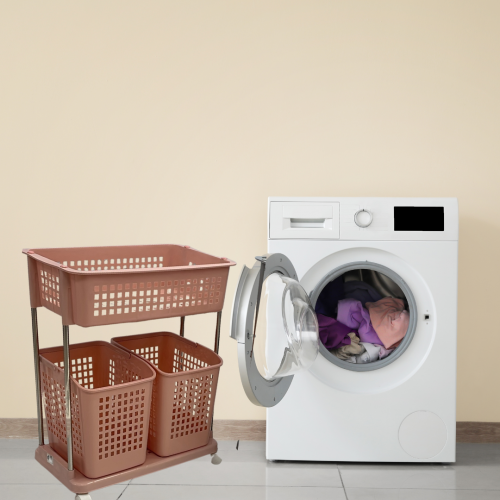 سلة متعددة الاستخدام بعجلات للغسيل والمنظفات وغيرها