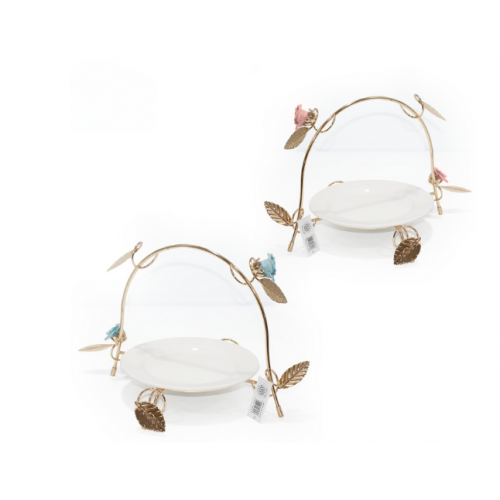 شيالة حلاوة سيراميك باللونين الذهبي والأبيض