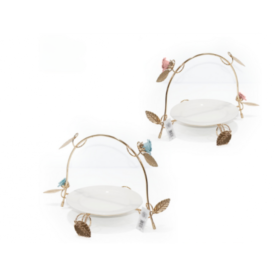 شيالة حلاوة سيراميك باللونين الذهبي والأبيض