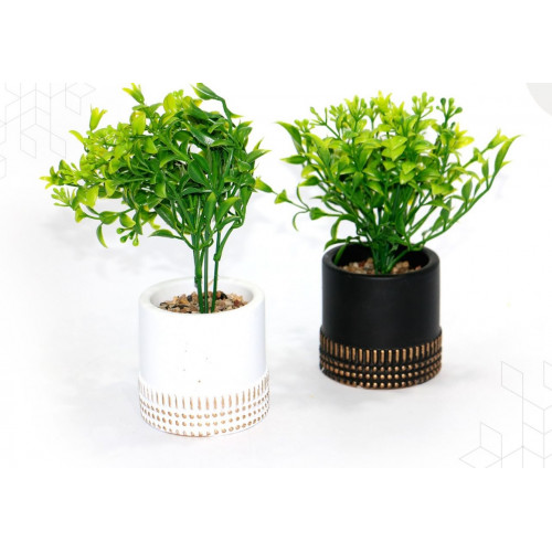 مزهرية مع نبته صناعية خضراء صغيرة و انيقة لتزيين منزلك مزهرية مع نبته صناعية خضراء صغيرة و انيقة لتزيين منزلك