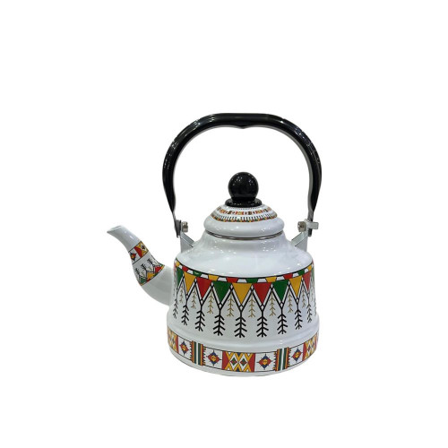 براد شاي ١.١ لتر بنقش عسيري تراثي وحامل يد حامي من الحرارة اسود براد شاي ١.١ لتر بنقش عسيري تراثي وحامل يد حامي من الحرارة اسود