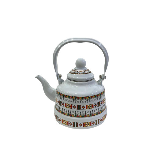 براد شاي ١.١ لتر بنقوشات تراثيه عسيري ابيض براد شاي ١.١ لتر بنقوشات تراثيه عسيري ابيض