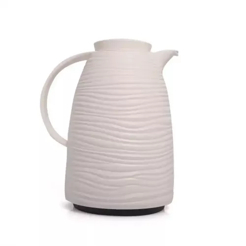 ترمس أبيض مموج بحجم 1 لتر يحفظ الحرارة 12 ساعة ترمس أبيض مموج بحجم 1 لتر يحفظ الحرارة 12 ساعة