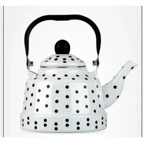 براد شاي شينكو ابيض منقط بالأسود عدة أحجام براد شاي شينكو ابيض منقط بالأسود عدة أحجام