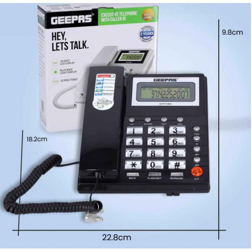 هاتف سلكي مع خاصية التعرف على هوية المتصل GTP7185 هاتف سلكي مع خاصية التعرف على هوية المتصل GTP7185