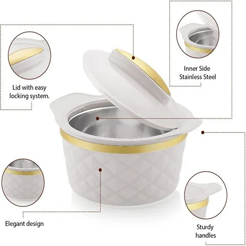 طقم حافظات طعام باللون الأبيض والذهبي 3 احجام مختلفة طقم حافظات طعام باللون الأبيض والذهبي 3 احجام مختلفة