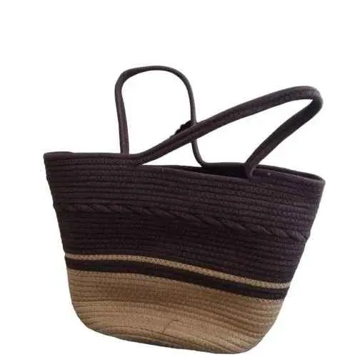 سلة منسوجة للتخزين والتنقل ،استخدامات متعددة بلونين سلة منسوجة للتخزين والتنقل ،استخدامات متعددة بلونين