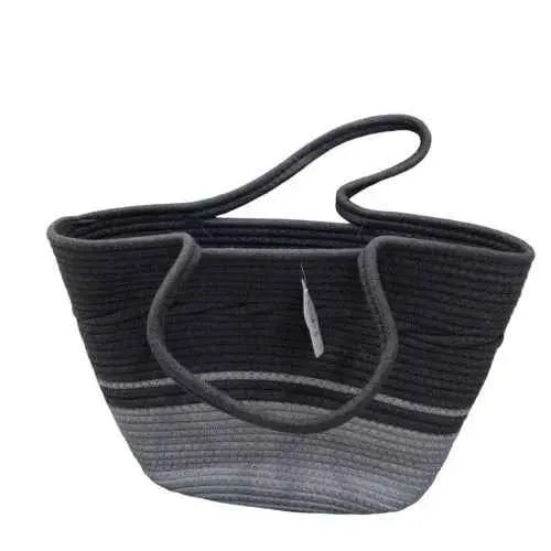 سلة منسوجة للتخزين والتنقل ،استخدامات متعددة بلونين سلة منسوجة للتخزين والتنقل ،استخدامات متعددة بلونين