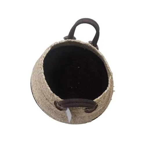 سلة تخزين و ديكور منسوجة بستايل ريفي بلونين بني وبيج حجم صغير سلة تخزين و ديكور منسوجة بستايل ريفي بلونين بني وبيج حجم صغير