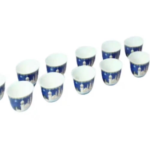 طقم فناجيل قهوة بورسلان فاخرة بشكل رمضاني جميل طقم فناجيل قهوة بورسلان فاخرة بشكل رمضاني جميل