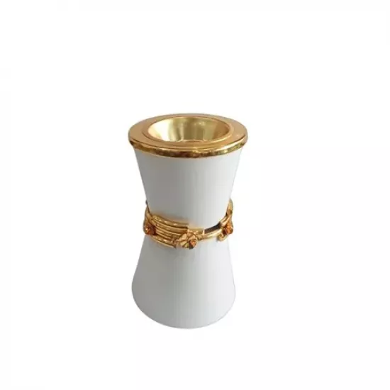 مبخرة أنيقة وصغيرة باللون الأبيض والذهبي مبخرة أنيقة وصغيرة باللون الأبيض والذهبي