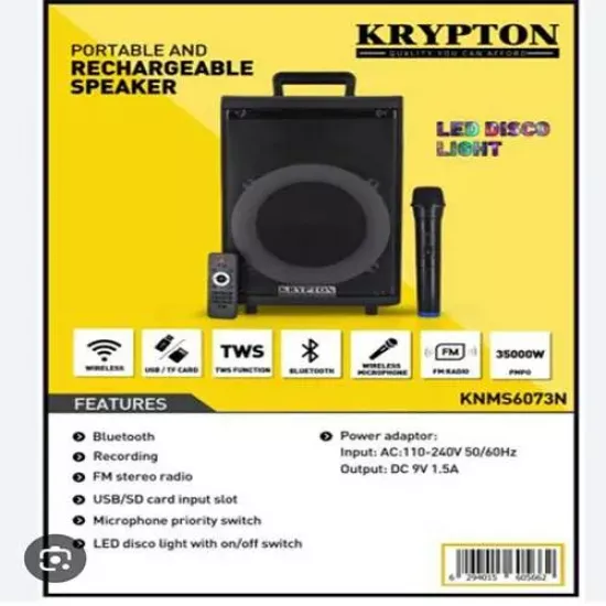مكبر صوت محمول من كريبتون لا سلكي بمايكروفون مكبر صوت محمول من كريبتون لا سلكي بمايكروفون