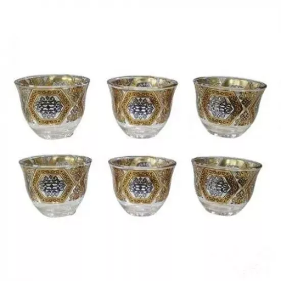 فناجيل قهوة شفافة بلمسات ذهبية وملونة عصرية فناجيل قهوة شفافة بلمسات ذهبية وملونة عصرية