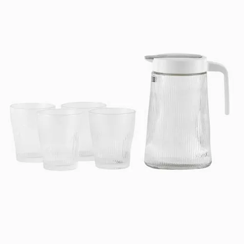 طقم 5 قطع انيق وعملي أبريق وكاسات للعصير طقم 5 قطع انيق وعملي أبريق وكاسات للعصير