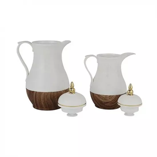 طقم ثلاجات قهوة وشاهي باللون الابيض والخشبي الداكن طقم ثلاجات قهوة وشاهي باللون الابيض والخشبي الداكن