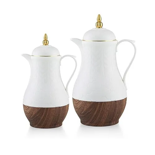 طقم ثلاجات قهوة وشاهي باللون الابيض والخشبي الداكن طقم ثلاجات قهوة وشاهي باللون الابيض والخشبي الداكن