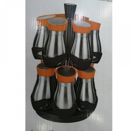 طقم بهارات 12 حبة باللون الفضي والاخضر طقم بهارات 12 حبة باللون الفضي والاخضر