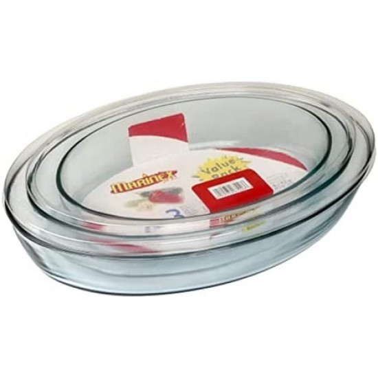 طقم صواني زجاج فرن بيضاوية االشكل 3 قطع برازيلي طقم صواني زجاج فرن بيضاوية االشكل 3 قطع برازيلي