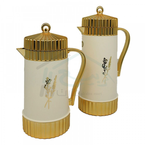 طقم ثلاجات باللون البيج والذهبي