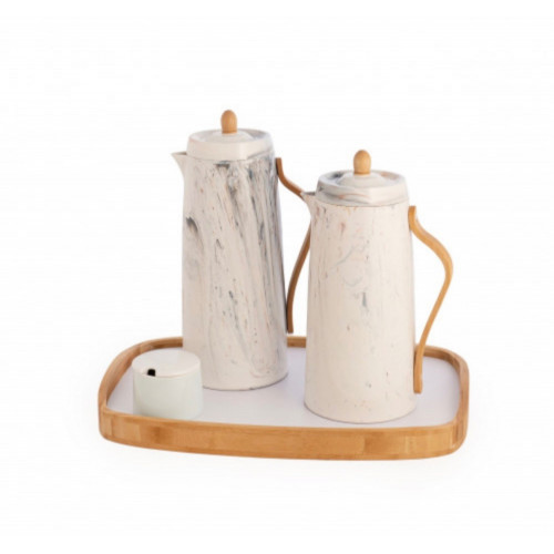 طقم ثلاجات مع حاملة سكر و صينية تقديم من هوست باللون الأبيض طقم ثلاجات مع حاملة سكر و صينية تقديم من هوست باللون الأبيض