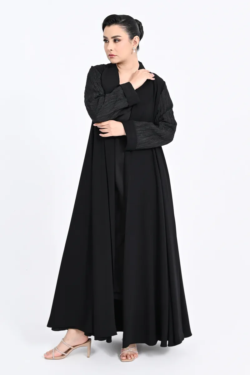 عباية كريب مع جاكار أسود 01020