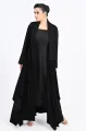 عباية كريب أسود 01017