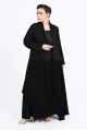 عباية كريب أسود 01017