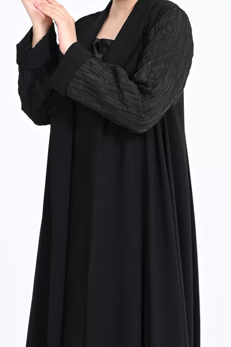 عباية كريب مع جاكار أسود 01020