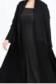 عباية كريب أسود 01017