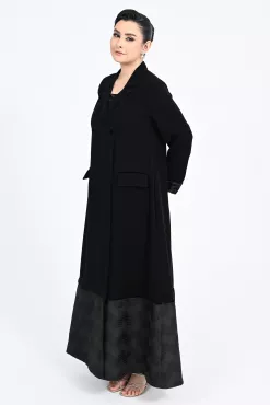 عباية كريب أسود و جاكار 01013