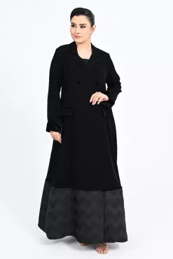 عباية كريب أسود و جاكار 01013