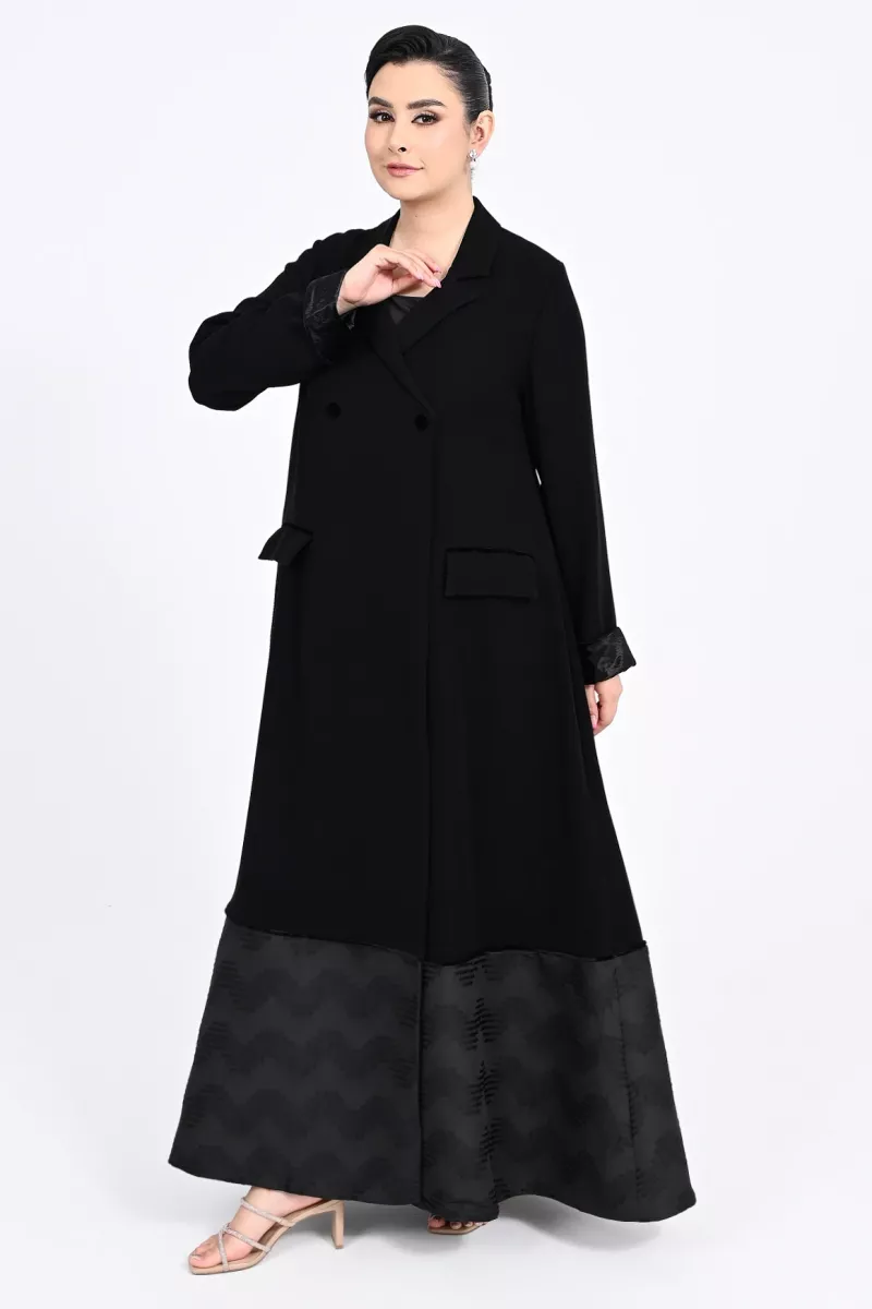 عباية كريب أسود و جاكار 01013