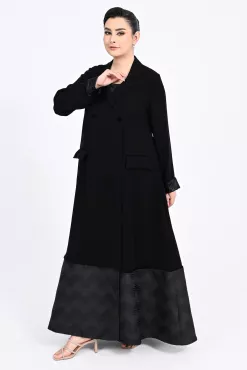 عباية كريب أسود و جاكار 01013