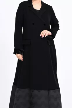 عباية كريب أسود و جاكار 01013