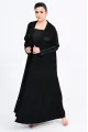 عباية كريب أسود مع جاكار 01012