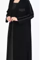 عباية كريب أسود مع جاكار 01012