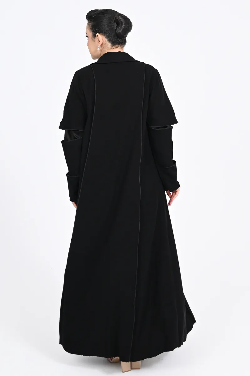 عباية كريب أسود 0109