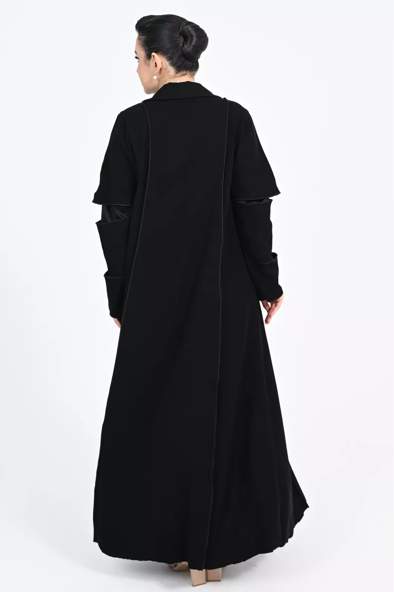 عباية كريب أسود 0109