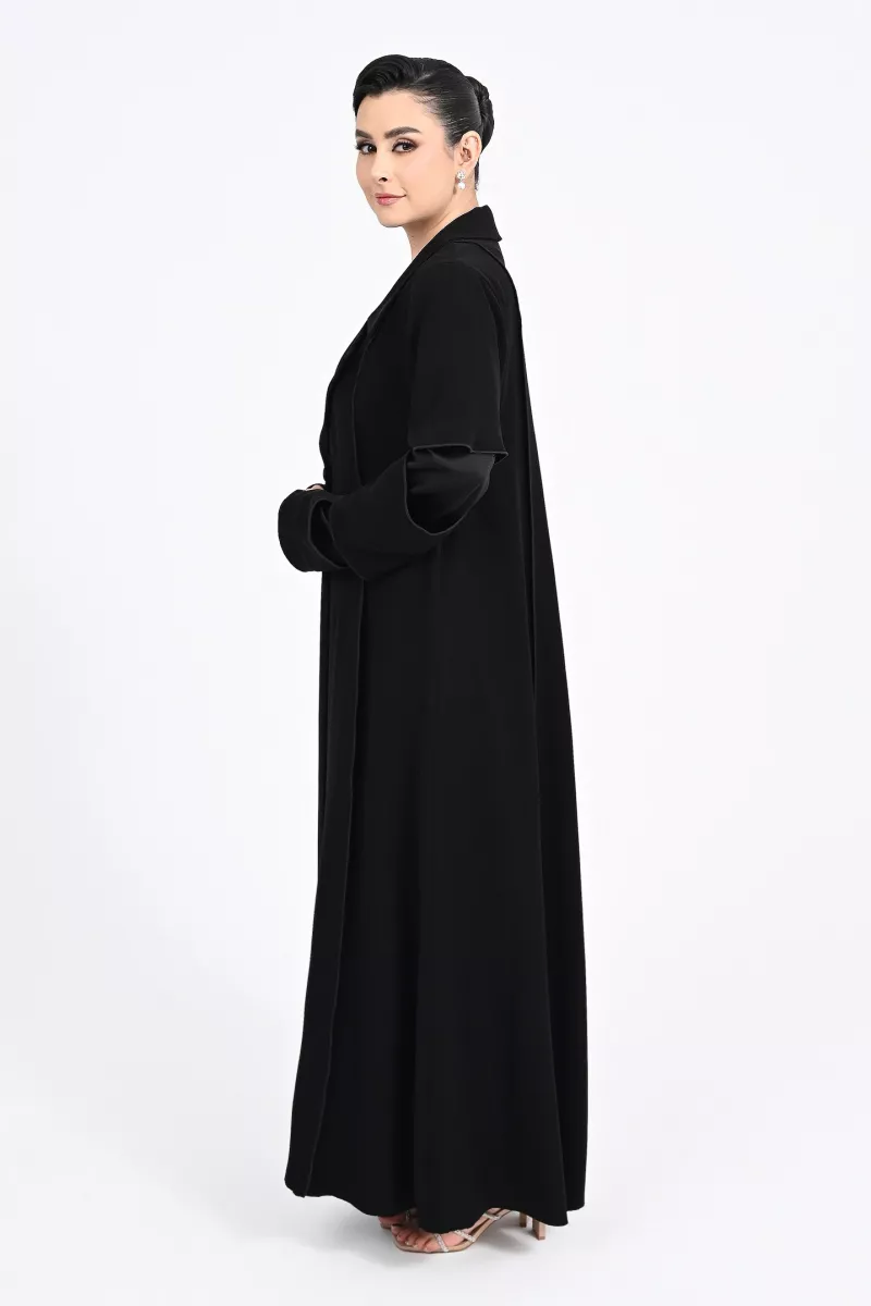 عباية كريب أسود 0109