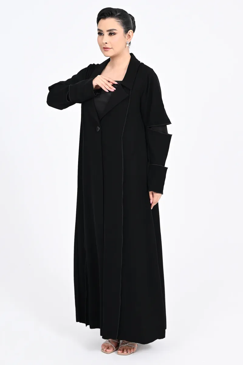عباية كريب أسود 0109
